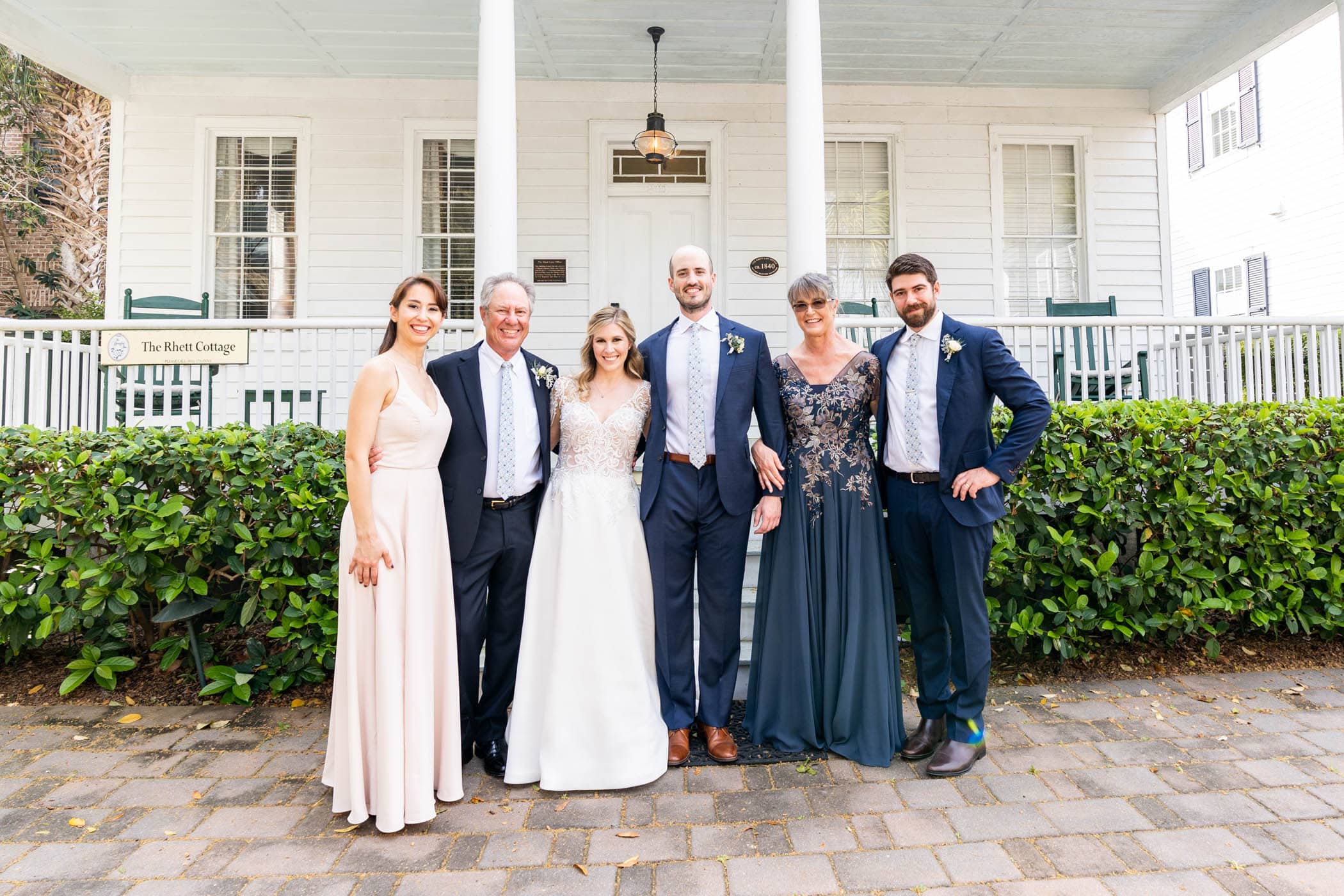 Family Formals in the Calhoun Court Yard at the Beaufort Inn by Wedding Photographer Susan DeLoach Photography