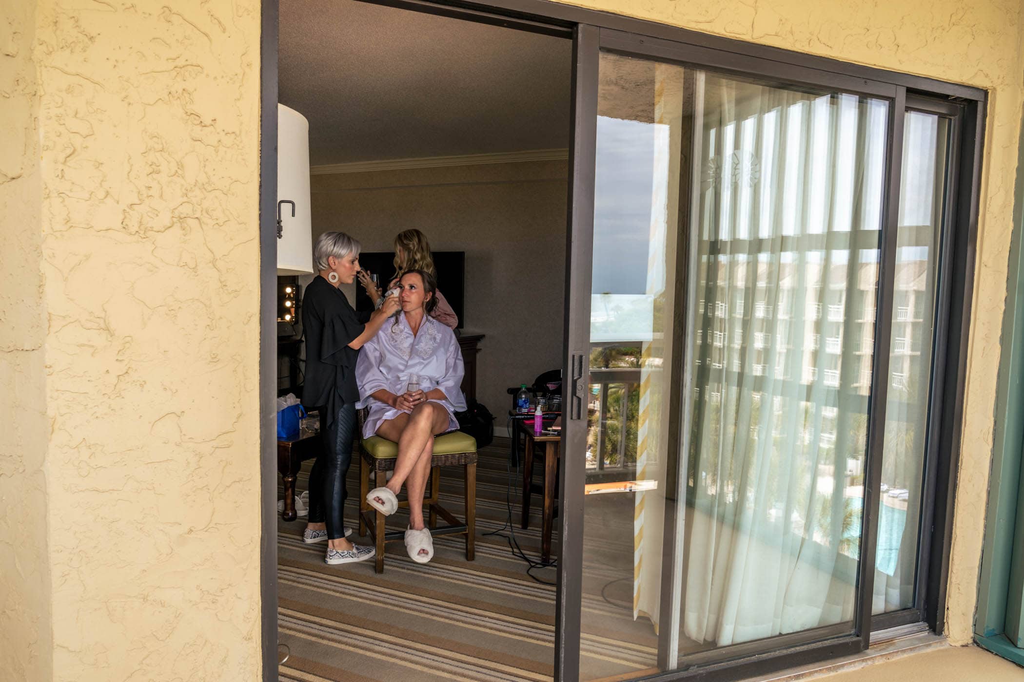 Bride getting ready at Omni Hilton Head Ocean Resort