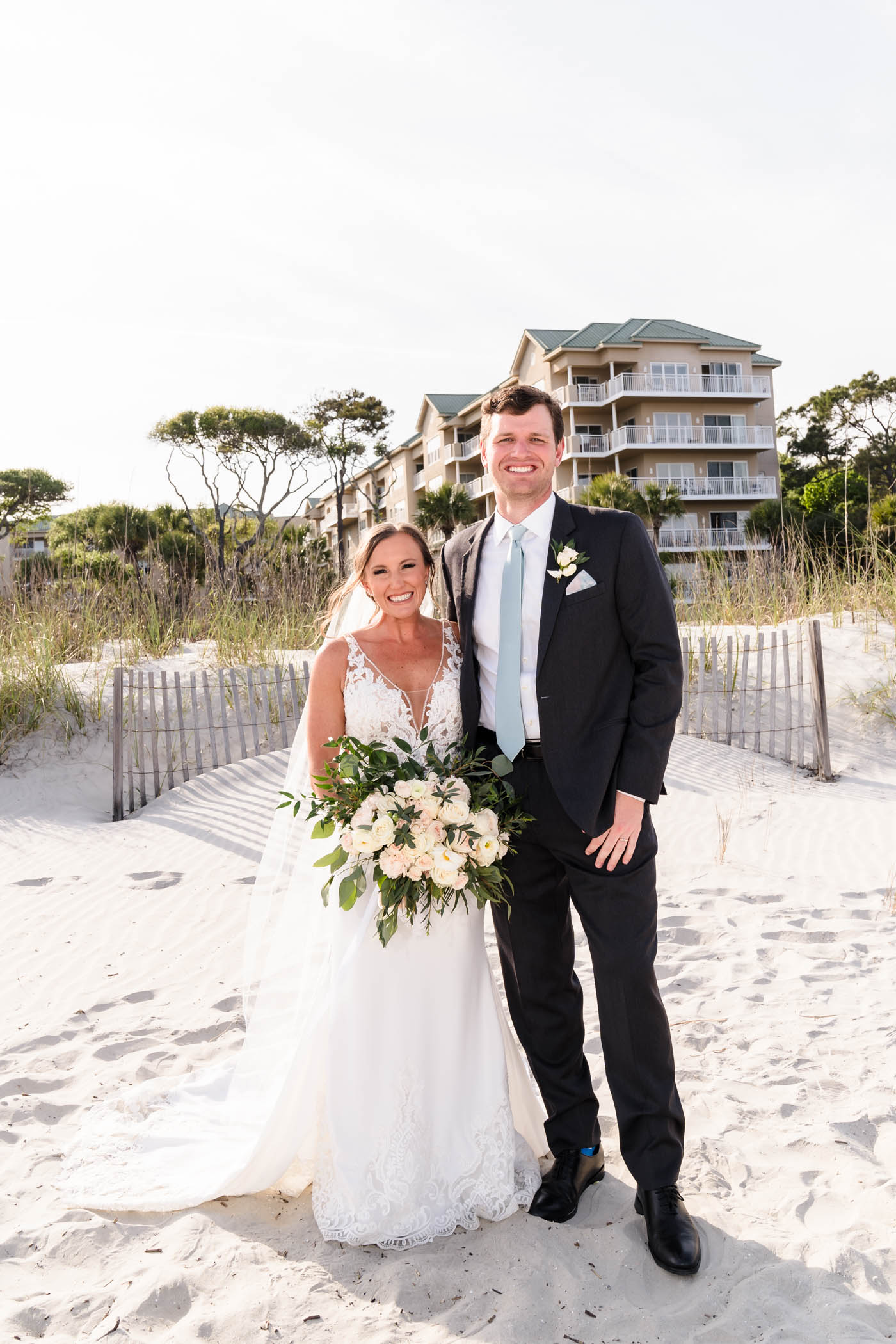 Bride and Groom Beach Portrait Omni Hilton Head Ocean Resort