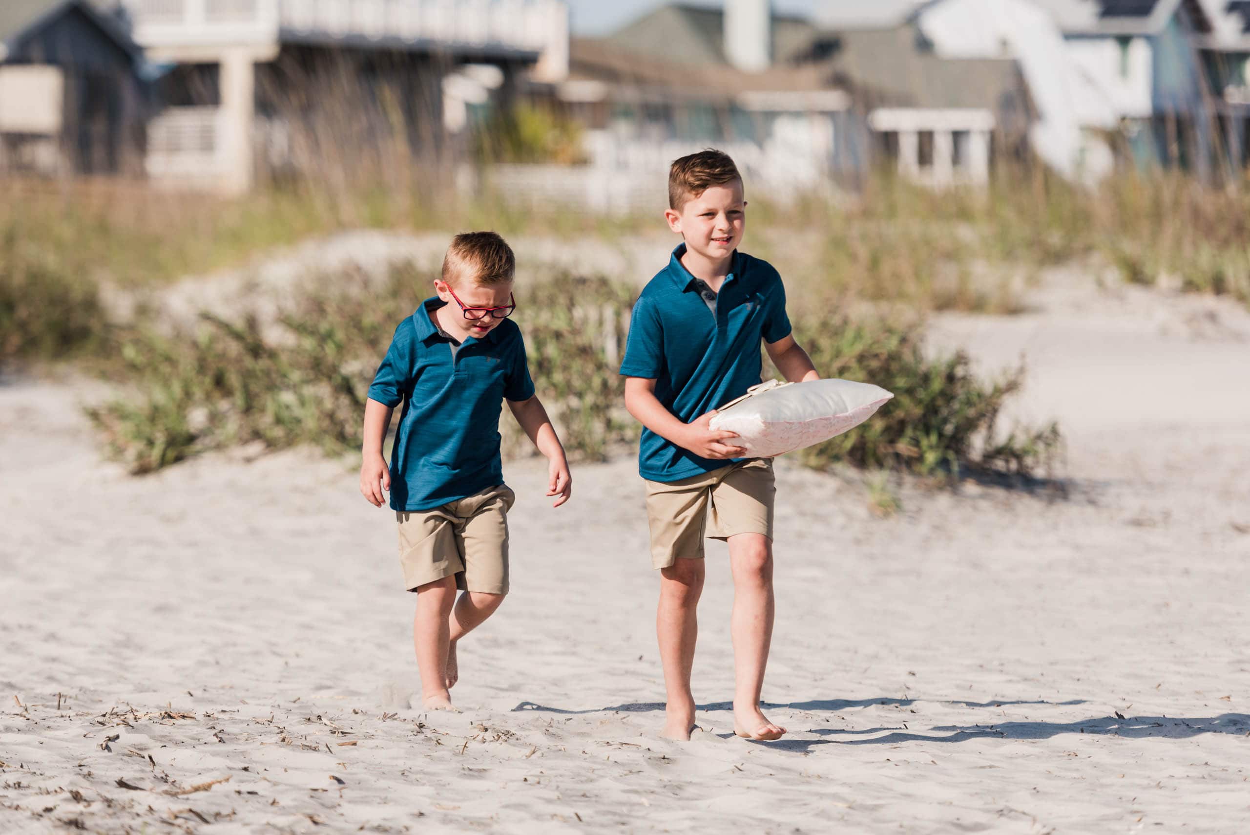 Cute ring bearers on the Beach at Fripp Island by Susan DeLoach Photographer SC Wedding Photographer