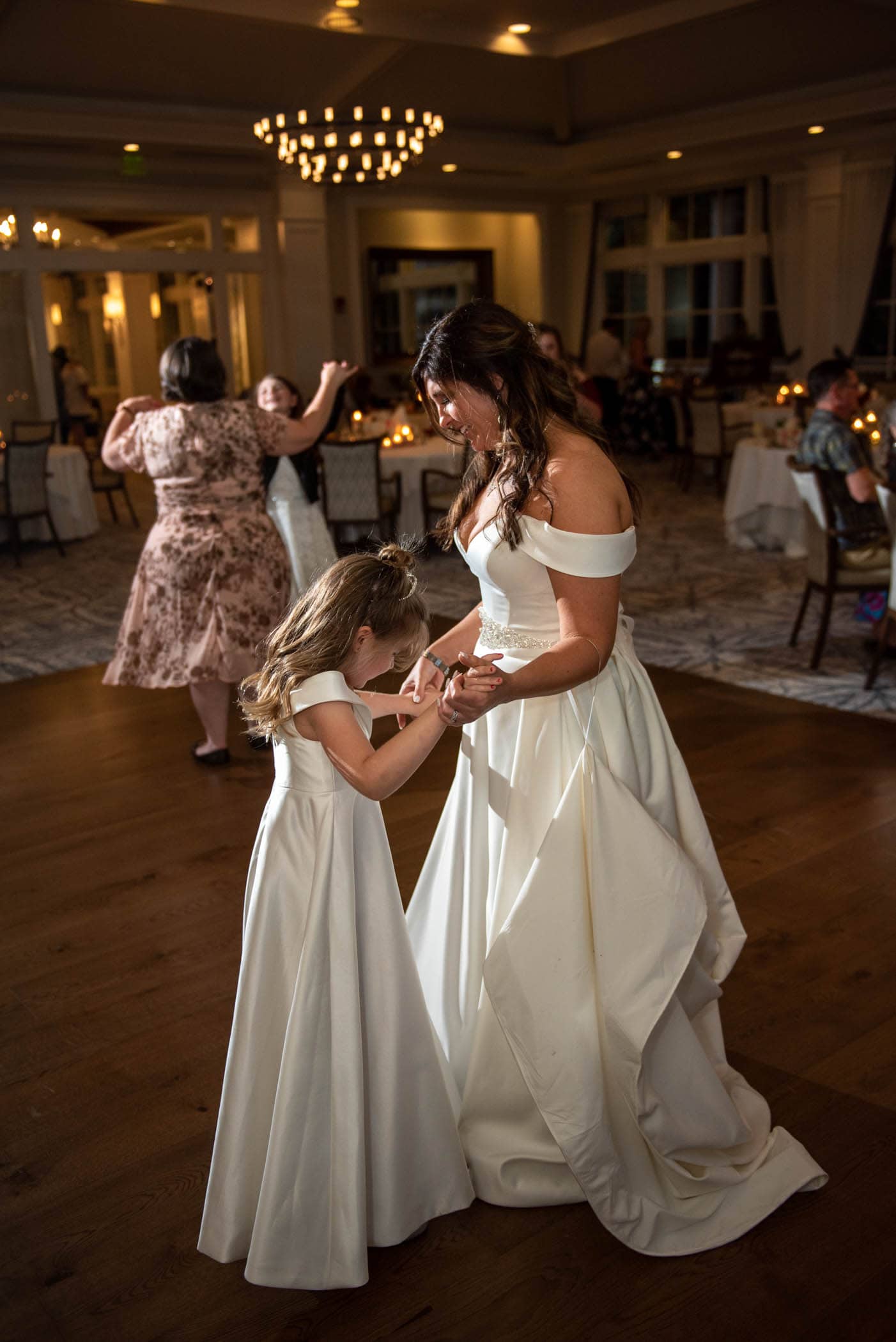 Bride and daughter on the dance floor at Dataw Island Club House by Susan DeLoach Photography SC wedding photographers