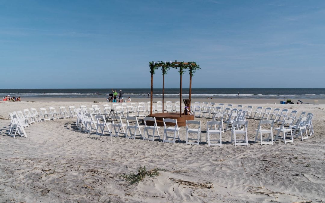 Ceremony Site for Beach Wedding on Fripp Island by Susan DeLoach photography SC wedding Photographer